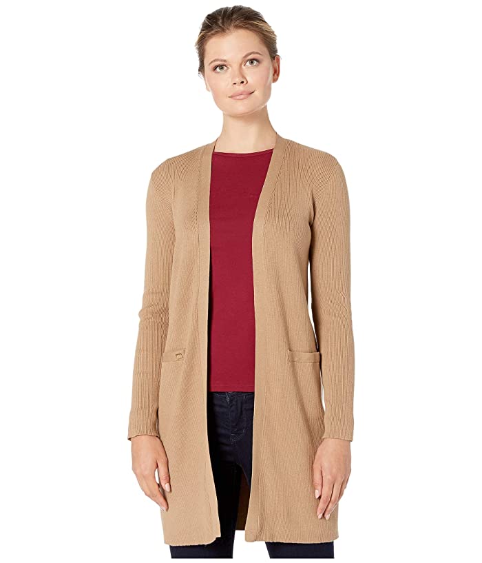 Cardigan longo canelado feminino Ralph Lauren, bege, tamanho extragrande
