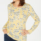 Blusa feminina Karen Scott estampada manga comprida amarela tamanho P