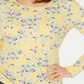 Blusa feminina Karen Scott estampada manga comprida amarela tamanho P