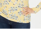Blusa feminina Karen Scott estampada manga comprida amarela tamanho P