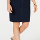 Saia jeans feminina Charter Club com controle de barriga, azul, tamanho 14
