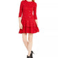 Vestido texturizado com lantejoulas Michael Kors feminino, vermelho, tamanho extragrande