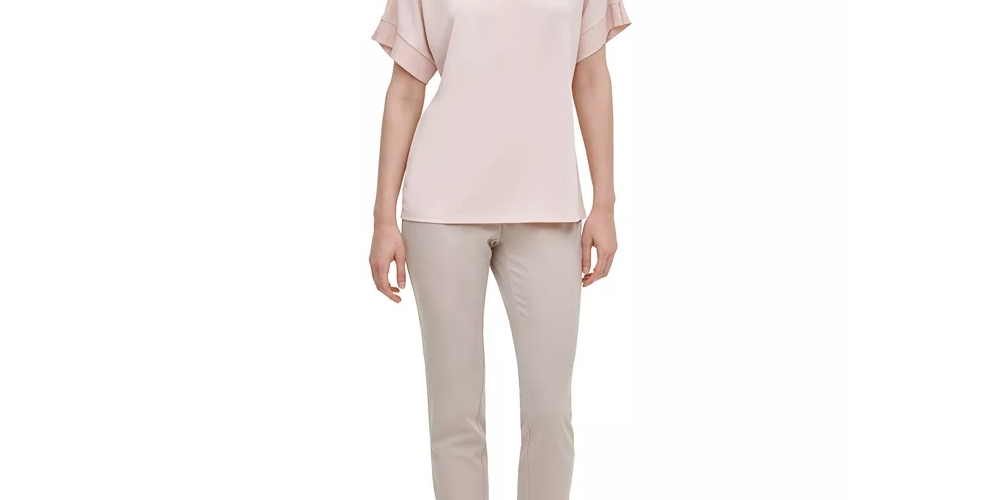 Blusa Calvin Klein Feminina Manga Curta Branca Tamanho Médio