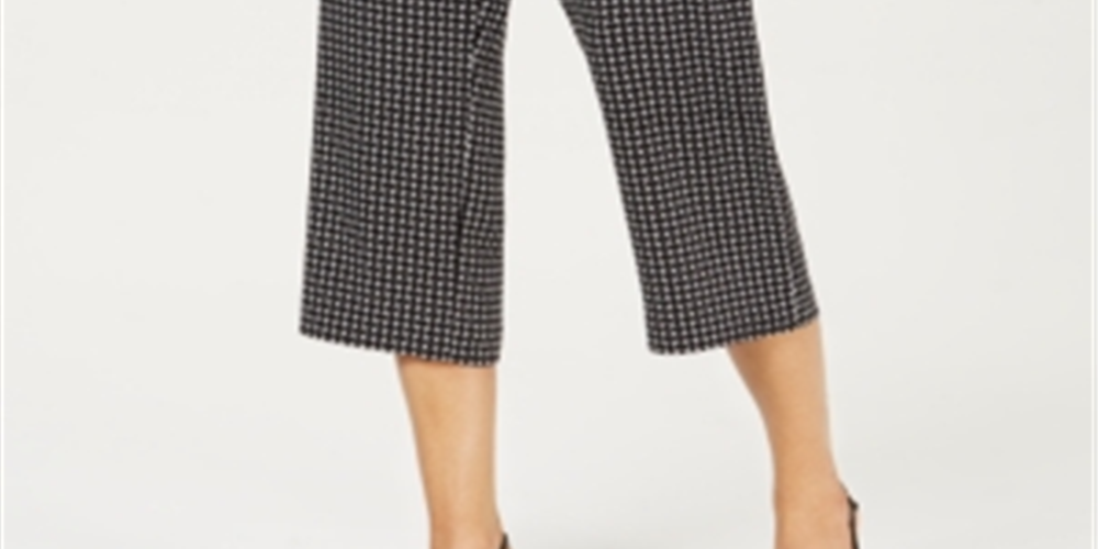 Calças estampadas femininas Alfani pretas tamanho pequeno extragrande