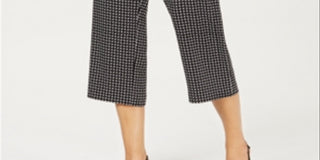 Calças estampadas femininas Alfani pretas tamanho pequeno extragrande