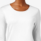 Camiseta feminina de manga comprida em algodão Pima Charter Club, branca, tamanho X-G
