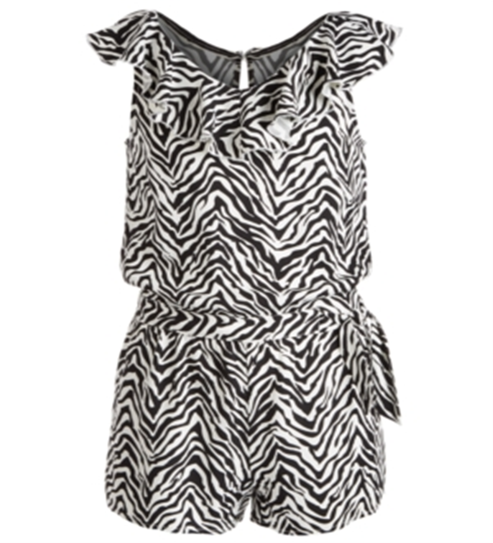Macacão com estampa de zebra para meninas grandes da Epic Threads, branco, tamanho GG