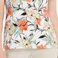 Blusa feminina com estampa floral JM Collection, branca, tamanho M