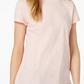 Camiseta feminina alta e baixa Maison Jules, rosa, tamanho pequeno