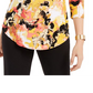 JM Collection Blusa feminina estampada com manga 3/4 e decote redondo, tamanho amarelo -XL