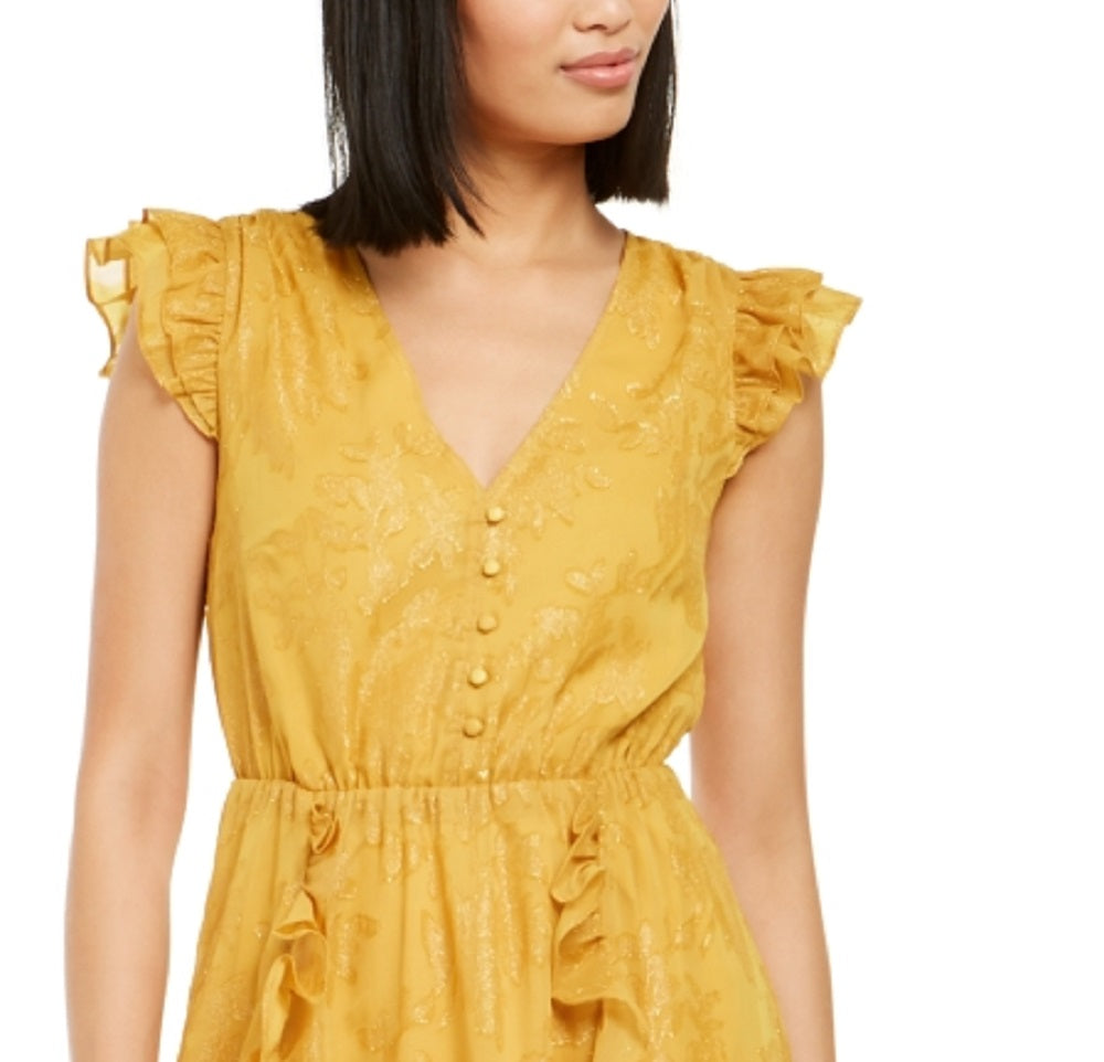 Vestido midi feminino Petite Burnout-Print da INC International Concepts, amarelo, tamanho pequeno