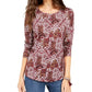 Blusa estampada feminina Style &amp; Co, roxa, tamanho X-S