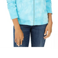 Tommy Hilfiger Moletom com capuz feminino de algodão tingido, azul, tamanho pequeno