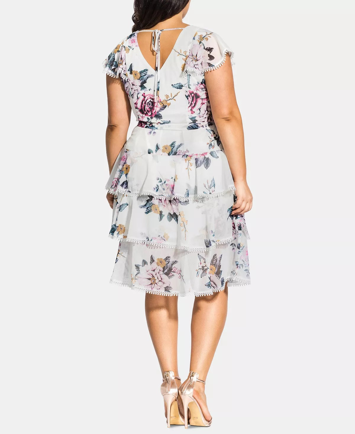 Vestido feminino City Chic Trendy Plus Summer Love, branco, tamanho 18W