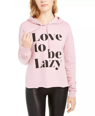 Moletom com capuz Rebellious One Junior's Love To Be Lazy rosa tamanho X-G