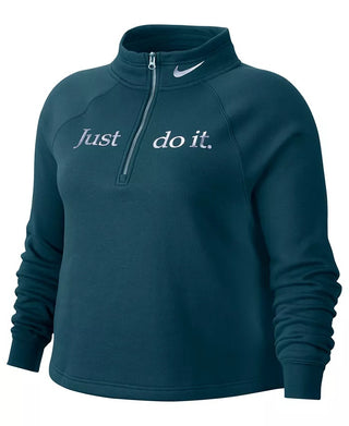 Jaqueta esportiva Nike Plus Fleece Fitness feminina, verde, tamanho 3X