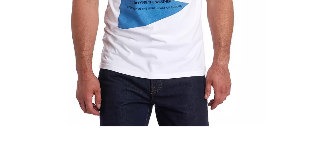 Camiseta gráfica com logotipo Barbour Vessel Stormforce masculina, branca, tamanho extragrande