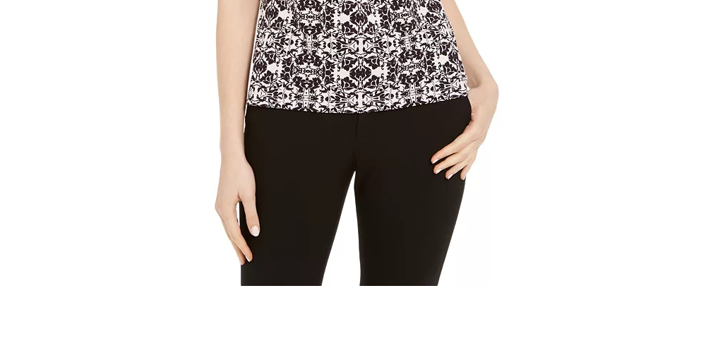 Blusa feminina Calvin Klein estampada sem mangas preta tamanho PXS