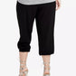 Calça jogger curta feminina Rachel Roy Trendy Plus, preta, tamanho 0X