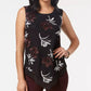 Blusa feminina Alfani com bordado floral e bainha pontuda, tamanho pequeno e médio, vermelha