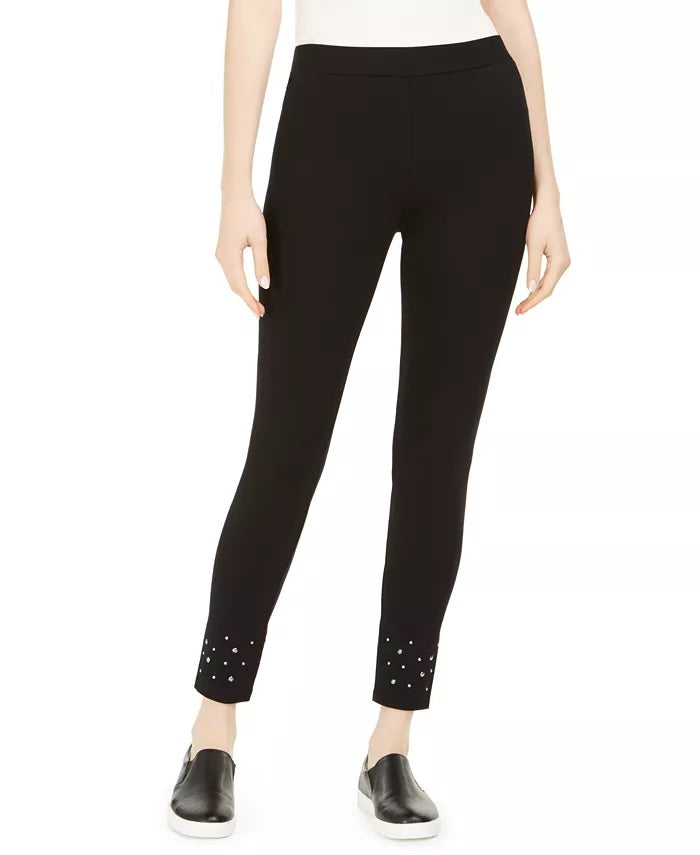 Leggings femininas com punho de tachas Style &amp; Co, pretas, tamanho PS