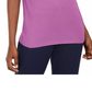Camiseta feminina Karen Scott de algodão com acabamento em crochê, roxa, tamanho médio