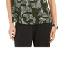 Blusa feminina Alfani com gola falsa e franzida, preta/vermelha/branca, tamanho P/P
