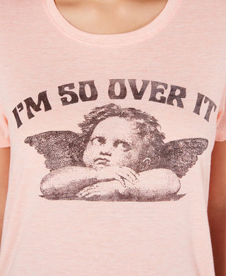 Camiseta Love Tribe Junior's I'm So Over It Rosa Tamanho Médio