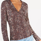 Blusa estampada estilo franzido para calouros e juniores, preta, tamanho extragrande