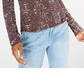 Blusa estampada estilo franzido para calouros e juniores, preta, tamanho extragrande