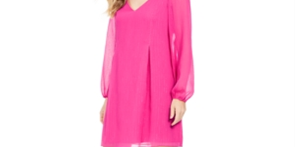 Vestido feminino com decote em V e costas abertas da INC International Concepts, rosa, tamanho XS