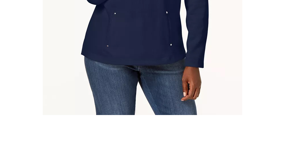 Karen Scott Blusa Feminina Gola Alta Azul Tamanho P