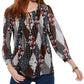 Tommy Hilfiger Blusa Feminina Manga Longa Bayview-Dot Pintuck Cinza Escuro Tamanho Grande