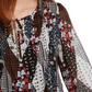 Tommy Hilfiger Blusa Feminina Manga Longa Bayview-Dot Pintuck Cinza Escuro Tamanho Grande