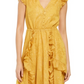 Vestido midi feminino com estampa Burnout da INC International Concepts, amarelo, tamanho PS/M