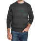 Suéter masculino vintage à prova de intempéries com gola redonda verde, tamanho XX-G