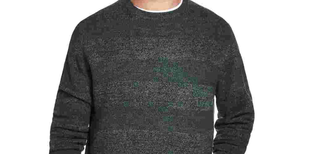 Suéter masculino vintage à prova de intempéries com gola redonda verde, tamanho XX-G