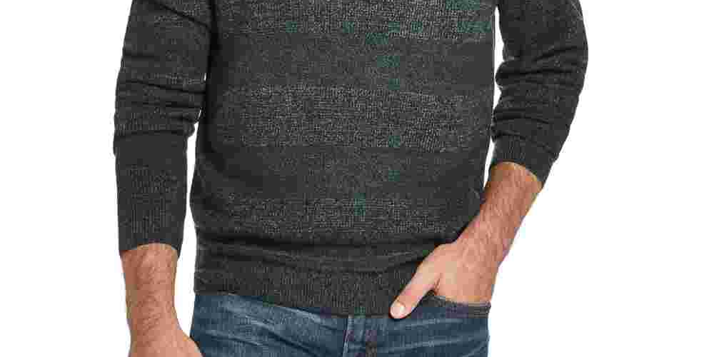 Suéter masculino vintage à prova de intempéries com gola redonda verde, tamanho XX-G