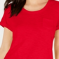 Camiseta feminina de algodão com gola redonda Style &amp; Co - vermelha, tamanho XXL