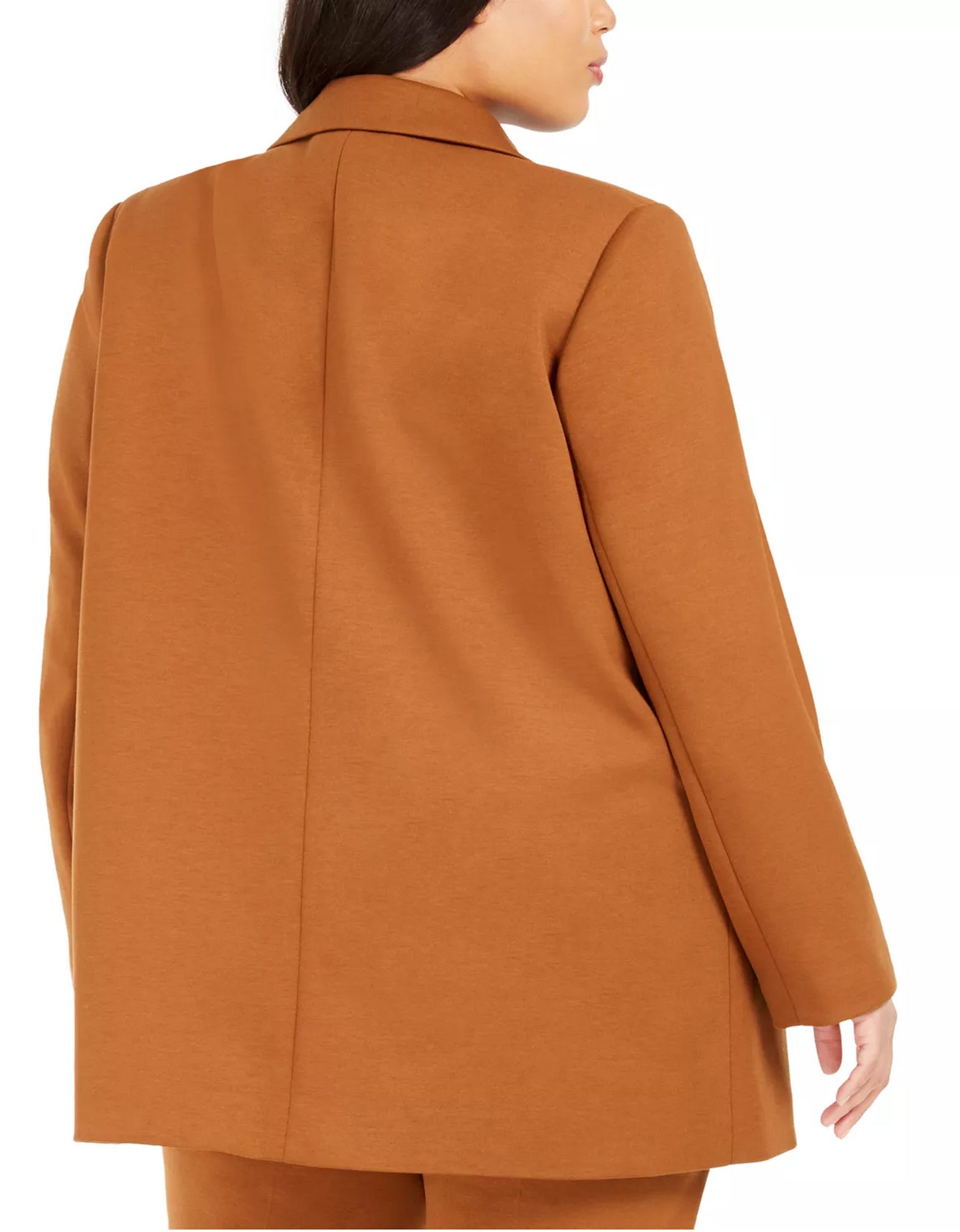 Calvin Klein Blazer Feminino Plus Size com Lapela Entalhada Marrom Tamanho 20W