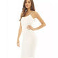 Vestido midi feminino de crochê com sobreposição Ax Paris, branco, tamanho 13