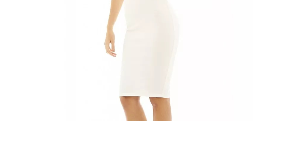 Vestido midi feminino de crochê com sobreposição Ax Paris, branco, tamanho 13