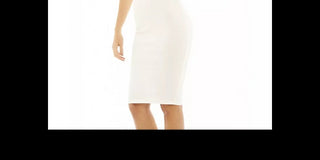 Vestido midi feminino de crochê com sobreposição Ax Paris, branco, tamanho 13