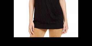 Suéter feminino Alfani com listras e manga morcego, preto, tamanho grande