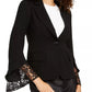 Blazer feminino Nanette Lepore com manga de renda, preto, tamanho 10
