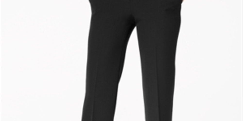 Calça social moderna com cintura alta Kasper feminina, preta, tamanho 6P