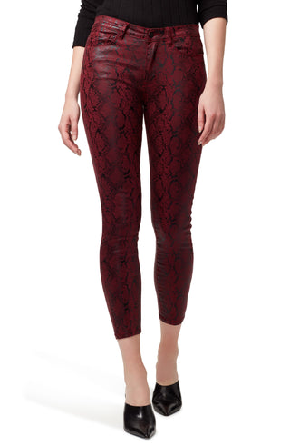 Calça jeans skinny com estampa de cobra Sanctuary Social Standard feminina - vermelha, tamanho 25