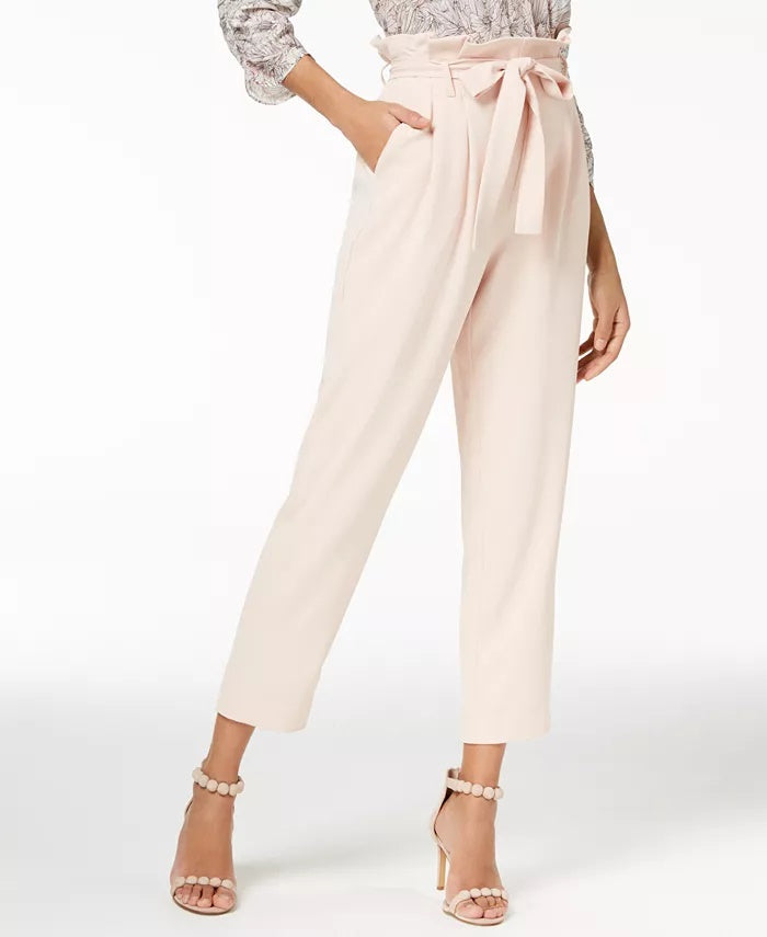 Calça Paper Bag Tapered Feminina Rachel Roy Rosa Tamanho 4