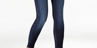 Calça jeans skinny feminina M1858, cintura alta, azul, tamanho 6/28