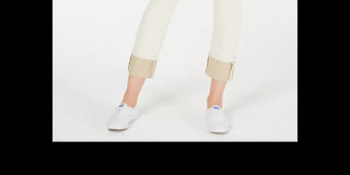 OAT Women's Cuffed Straight-Leg Jeans White Size Square 30
